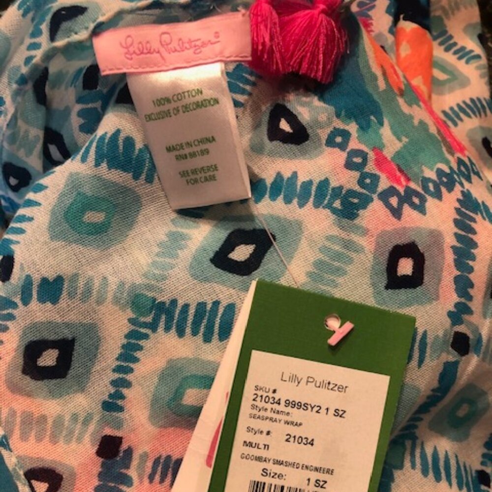 NWT Lilly Pulitzer Seaspray Wrap Scarf - Picture 3 of 3